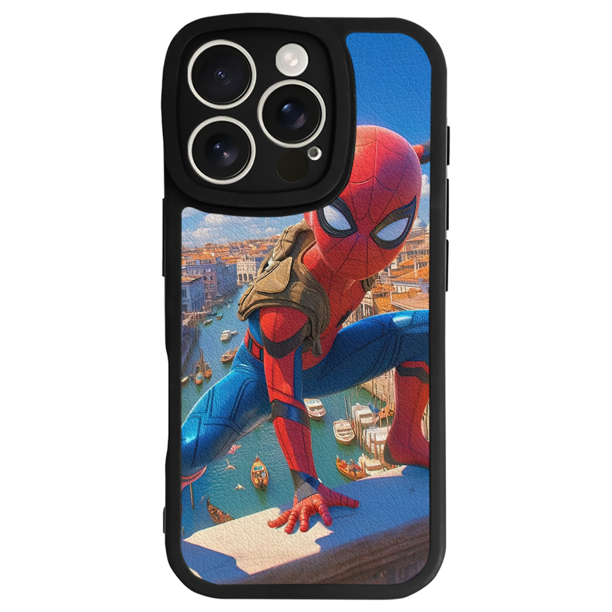 Spider Man スパイダーマン 【iPhone 16シリーズ対応】シリコンスマホケース（レザー調） 材質：シリコン